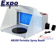Load image into Gallery viewer, Airbrush SPRAY BOOTH AB500 Portable w Extractor Fan &amp; AB503 Turntable EXPO TOOLS
