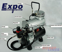 Load image into Gallery viewer, Airbrush &amp; Compressor Deal Bottom Feed with Oil Less Piston EXPO TOOLS AB603
