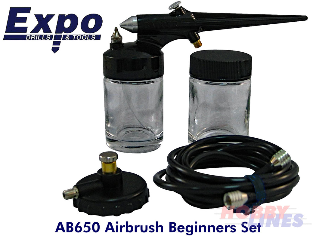 AIRBRUSH Lightweight Single Action Spray Gun Starter set Expo AB650