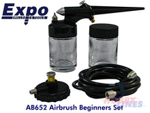 Load image into Gallery viewer, AB652 AIRBRUSH Beginners Set Single Action Bottom Feed Spray Gun EXPO TOOLS
