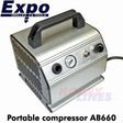 AIR COMPRESSOR 1/3L tank 20-23L/min oil less piston airbrush Expo Tools AB660