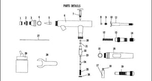 Spare Parts for Expo AB701 Airbrush Full List EXPO TOOLS