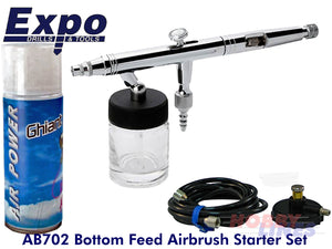 Airbrush Starter Set Beginner BOTTOM FEED Paint Spray Air Brush EXPO AB702