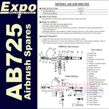 Load image into Gallery viewer, AB725 AIRBRUSH Spares Full Range Gravity Feed Original Parts Expo Tools
