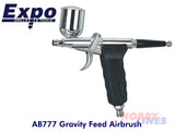 AIRBRUSH w PISTOL GRIP Trigger Control Gravity Feed Spray Gun AB777 EXPO TOOLS