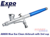 Airbrush w Small Colour Cup Blue Easy Clean AB800 Eze Clean Paint Spray EXPO