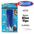 ROKET GLUE TIPS Pack 6 Fine Glue lines Cyano Card Phatic AC20 Deluxe Materials