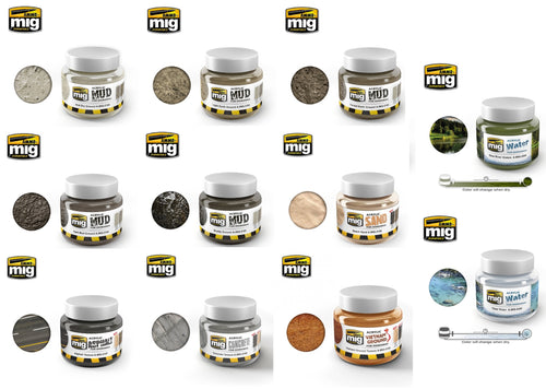 AMMO By Mig Jimenez Full Range of Large Acrylic Mud and Clear Water Primers