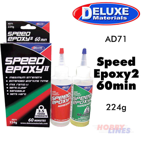 SPEED EPOXY 224g  60 minute high strength resin glue AD71 DELUXE MATERIALS