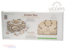 Load image into Gallery viewer, AMBER BOX Wooden Mechanical Construction Jewelery Box 3D Puzzle kit uGears 70090
