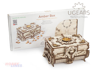AMBER BOX Wooden Mechanical Construction Jewelery Box 3D Puzzle kit uGears 70090