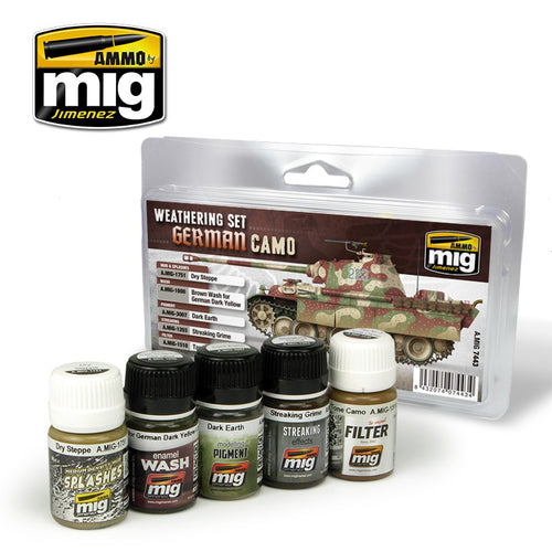 AMMO By Mig Jimenez MIG7443 GERMAN CAMOUFLAGE WEATHERING SET Paint Modelling