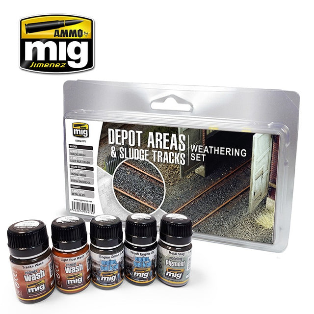 AMMO By Mig Jimenez MIG7470 DEPOT AREAS SLUDGE TRACKS WEATHER Paint Modelling