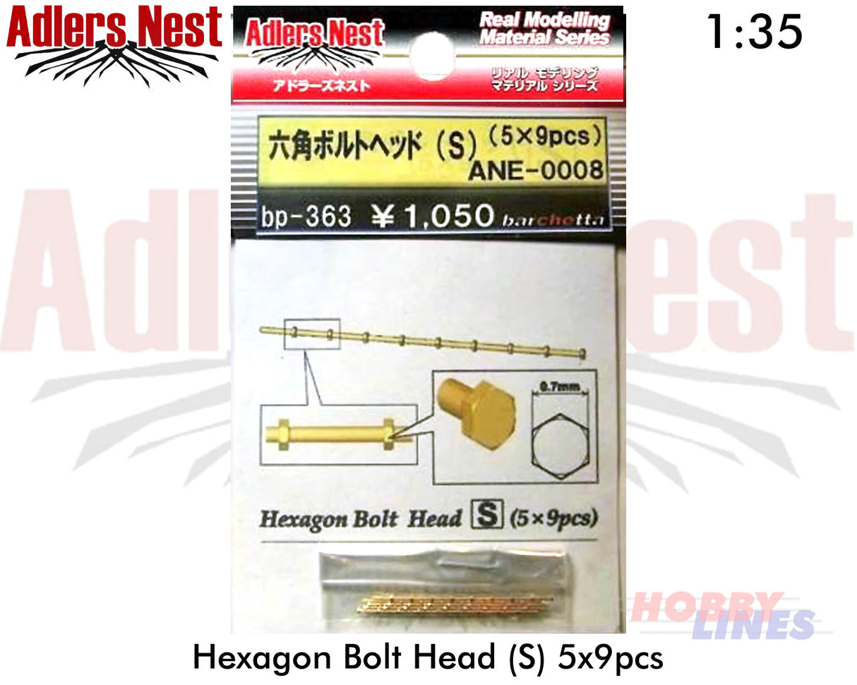 Adlers Nest ANE0008 Hexegonal Bolt Head 0.7mm across flats (S) 45pcs detail-up