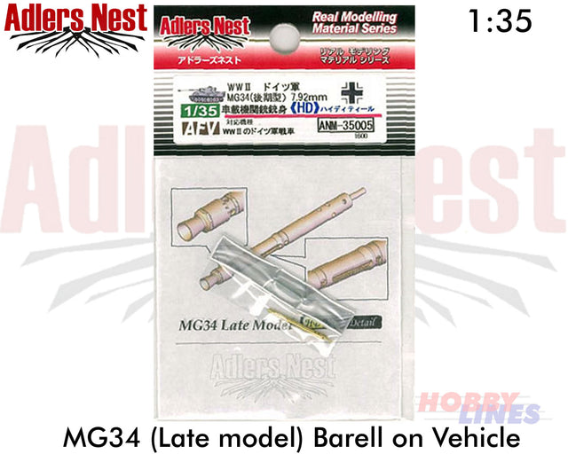Adlers Nest ANM35005 1:35 MG34 Machine Gun Barell in Vehicle Late mod detail-up