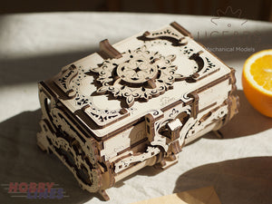 ANTIQUE BOX Wooden Mechanical Construction jewelery 3D Puzzle kit uGears 70089
