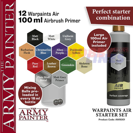 WARPAINTS AIR STARTER SET  Airbrush paint colours The Army Painter AW8001P