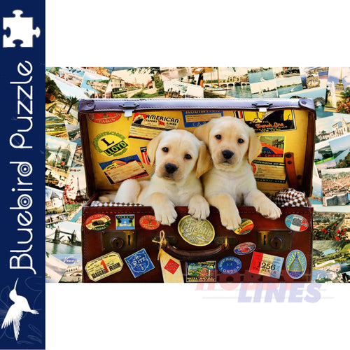 Bluebird TWO TRAVEL PUPPIES Greg Cuddiford 1000pc Jigsaw Puzzle 70237-P