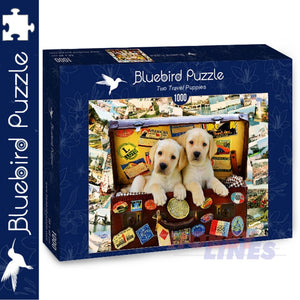 Bluebird TWO TRAVEL PUPPIES Greg Cuddiford 1000pc Jigsaw Puzzle 70237-P