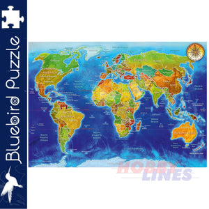 Bluebird WORLD GEO-POLITICAL MAP Adrian Chesterman 1000pc Jigsaw Puzzle 70337-P