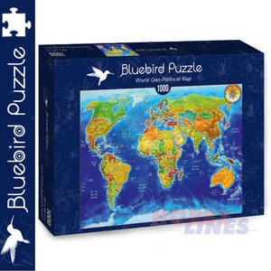 Bluebird WORLD GEO-POLITICAL MAP Adrian Chesterman 1000pc Jigsaw Puzzle 70337-P