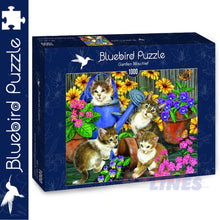 Load image into Gallery viewer, Bluebird GARDEN MISCHIEF Jane Maday kittens 1000pc Jigsaw Puzzle 70489
