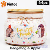 3D Puzzle Storage Jar HEDGEHOG & APPLE 64 pieces PINTOO Puzzles BC1001