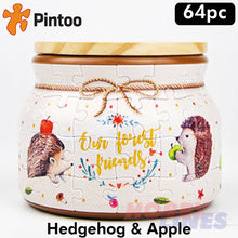 Load image into Gallery viewer, 3D Puzzle Storage Jar HEDGEHOG &amp; APPLE 64 pieces PINTOO Puzzles BC1001
