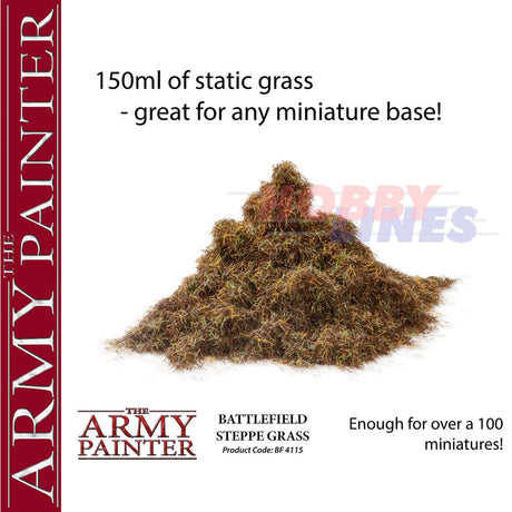 BATTLEFIELD BASING STEPPE GRASS GROUND Diorama material Army Painter BF4115P