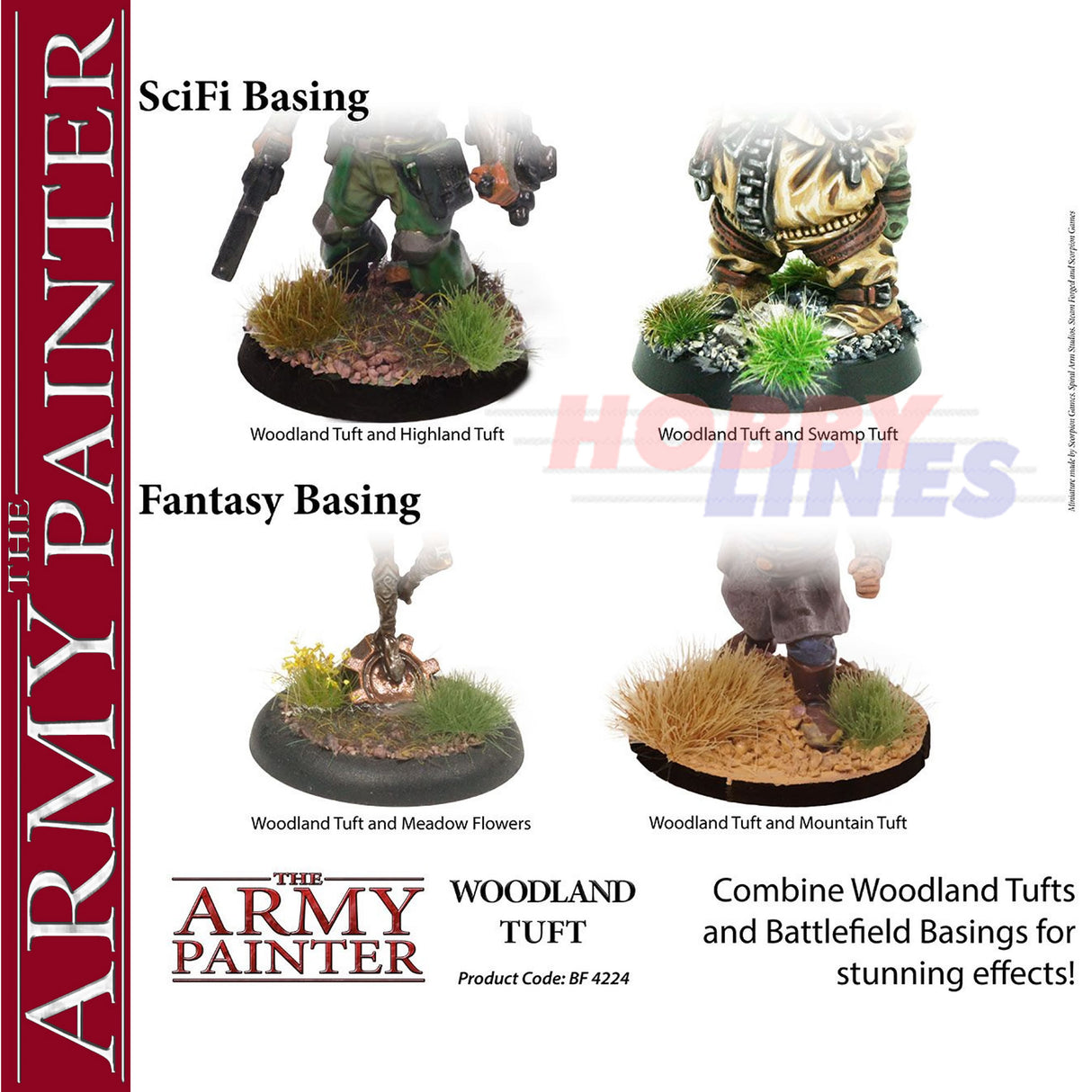 WOODLAND TUFT 77 tufts Diorama Battlefield Basing material Army Painter BF4224P
