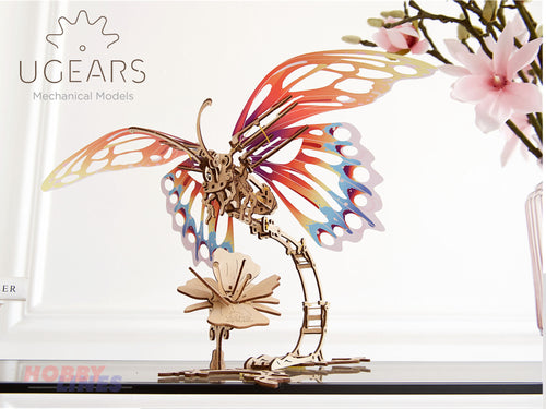 BUTTERFLY Wooden Mechanical Construction Insect 3D Puzzle model kit uGears 70081