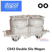 Load image into Gallery viewer, TWIN SILO WAGON C043 KitMaster truck Kit Dapol OO Gauge Model Railway C043
