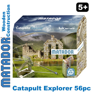 Matador Catapult Explorer Wooden Construction Set Building Blocks Bricks 56pc 5+