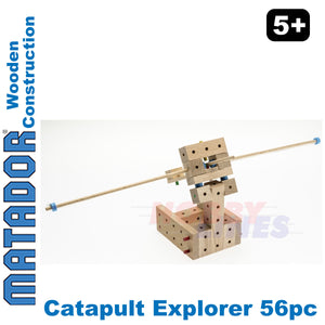 Matador Catapult Explorer Wooden Construction Set Building Blocks Bricks 56pc 5+