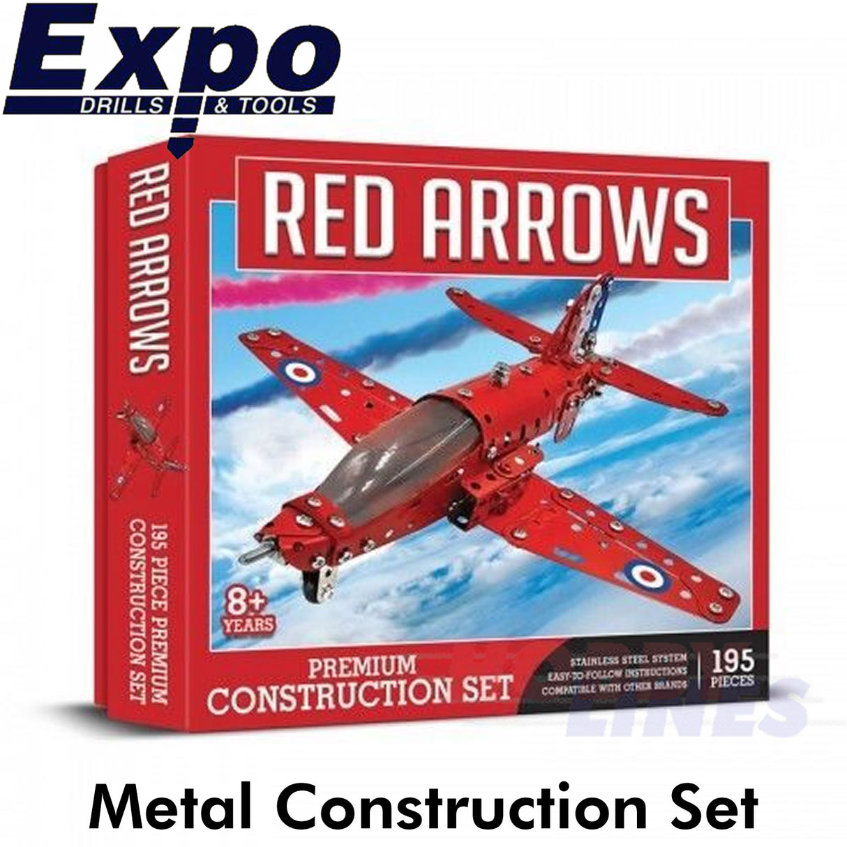 RED ARROWS HAWK FAST JET  Stainless Steel Construction Set 201 pieces Metal Kit