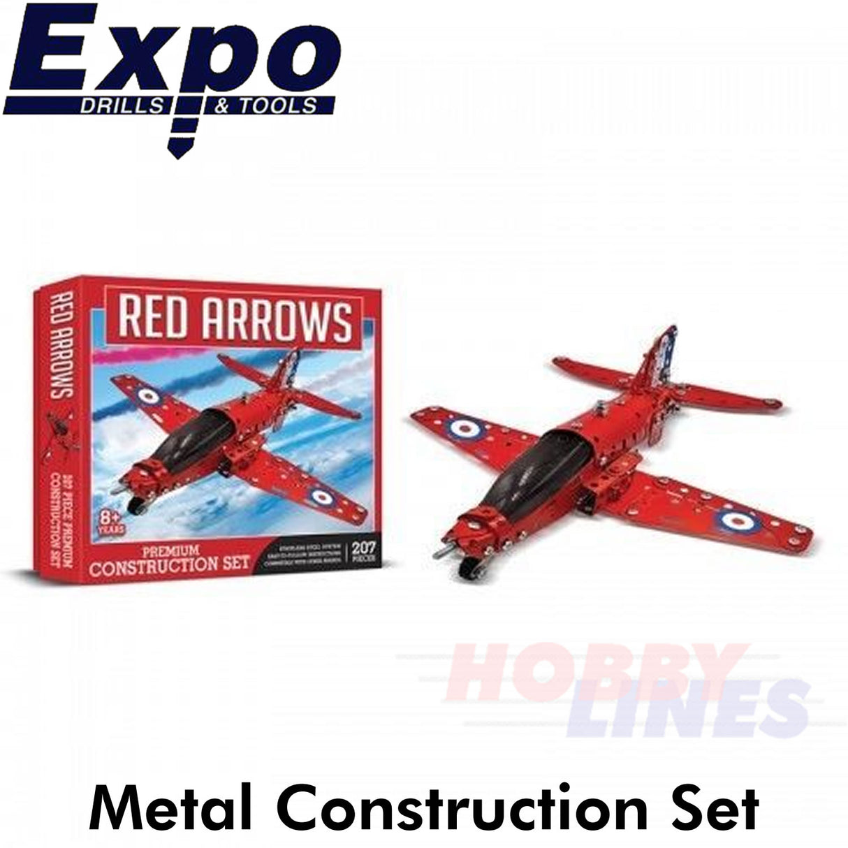 RED ARROWS HAWK FAST JET  Stainless Steel Construction Set 201 pieces Metal Kit