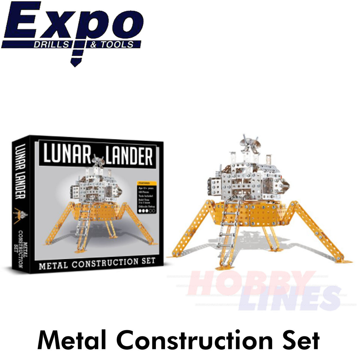 LUNAR LANDER Moon Landings Stainless Steel Construction Set 558pc Metal Kit