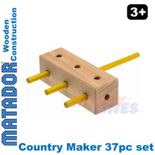 Load image into Gallery viewer, Matador Country Maker Wooden Construction Set Building Blocks Bricks 37pc Age 3+

