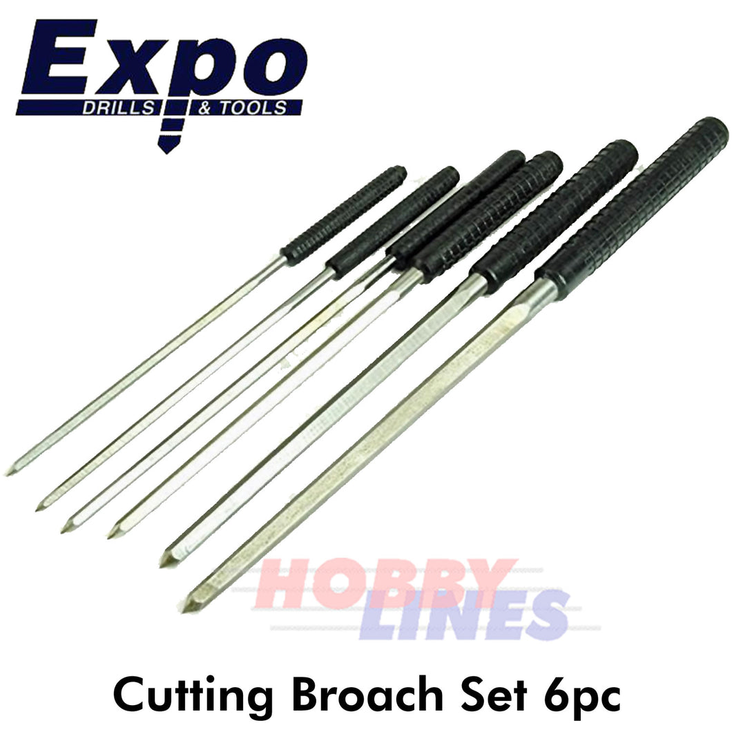 Smoothing Broach 5 sided 6pc set size range 0.6-2.0mm in wallet Expo Tools 70355