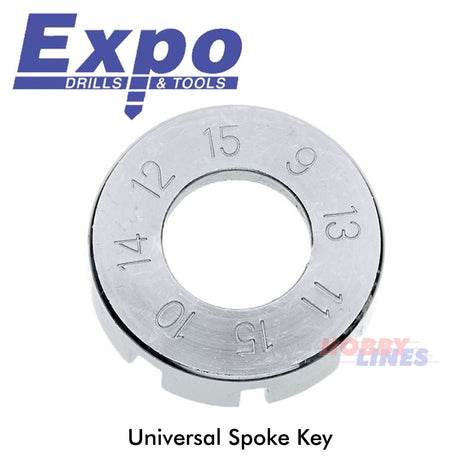 SPOKE KEY Universal 9/10/11/12/13/14/15 gauge Cycle Accs Expo Tools  CY105