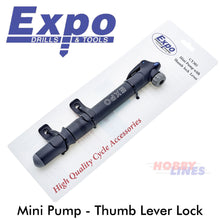 Load image into Gallery viewer, Bike PUMP Mini Presta Schrader Thumb lock 80psi Cycle Accs Expo Tools CY301
