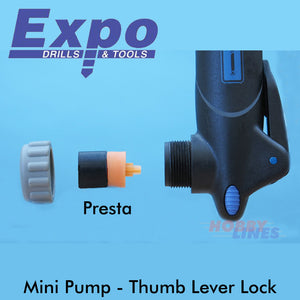 Bike PUMP Mini Presta Schrader Thumb lock 80psi Cycle Accs Expo Tools CY301