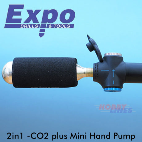 CO2 & MINI PUMP Presta Bicycle Hybrid 2in1 Frame Mount Bike Cycle Expo CY310