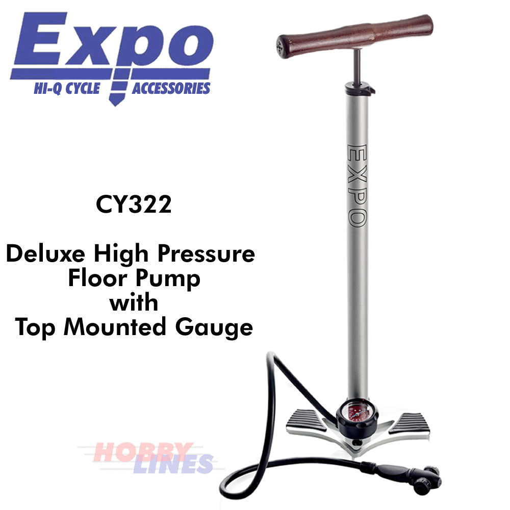 Cycle Floor Pump Bottom Mounted Gauge 160PSI Max Deluxe High Pressure EXPO TOOLS