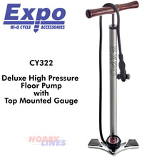 Load image into Gallery viewer, Cycle Floor Pump Bottom Mounted Gauge 160PSI Max Deluxe High Pressure EXPO TOOLS
