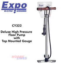 Load image into Gallery viewer, Cycle Floor Pump Bottom Mounted Gauge 160PSI Max Deluxe High Pressure EXPO TOOLS
