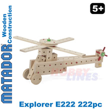 Load image into Gallery viewer, Matador ExplorerE222 Wooden Construction Set Building Blocks Bricks 222pc Age 5+
