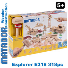 Load image into Gallery viewer, Matador Explorer E318 Wood Construction Set Building Blocks Bricks 318pc Age 5+
