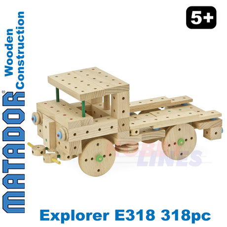 Matador Explorer E318 Wood Construction Set Building Blocks Bricks 318pc Age 5+