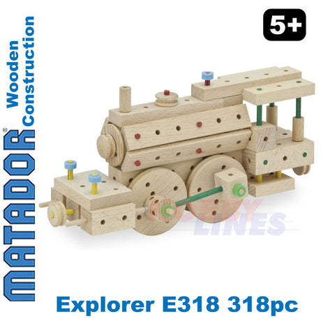 Matador Explorer E318 Wood Construction Set Building Blocks Bricks 318pc Age 5+